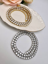 Load image into Gallery viewer, Tennis choker fine cut 4mm cz logo lock necklace