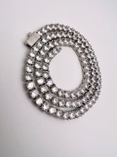 Load image into Gallery viewer, Tennis choker fine-cut cz logo lock necklace