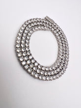 Load image into Gallery viewer, Tennis choker fine-cut cz logo lock necklace