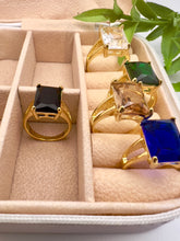 Load image into Gallery viewer, Square fine cut crystal Seductive Collection ring