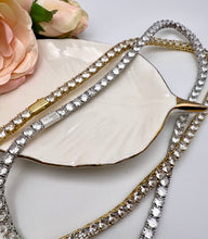 Load image into Gallery viewer, Tennis choker fine cut 4mm cz logo lock necklace
