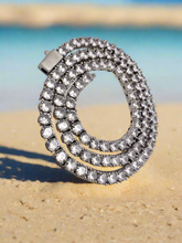 Load image into Gallery viewer, Tennis choker fine-cut cz logo lock necklace