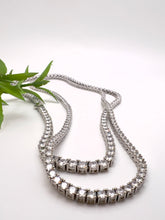 Load image into Gallery viewer, Tennis choker fine-cut cz logo lock necklace