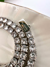 Load image into Gallery viewer, Tennis choker fine cut 4mm cz logo lock necklace