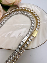 Load image into Gallery viewer, Tennis choker fine cut 4mm cz logo lock necklace