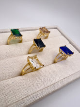 Load image into Gallery viewer, Square fine cut crystal Seductive Collection ring