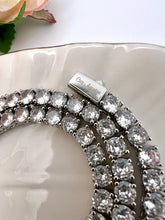 Load image into Gallery viewer, Tennis choker fine cut 4mm cz logo lock necklace