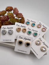 Load image into Gallery viewer, Heart crystal princess earrings
