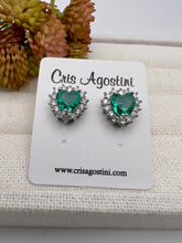 Load image into Gallery viewer, Heart crystal princess earrings