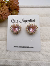 Load image into Gallery viewer, Heart crystal princess earrings