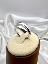 Load image into Gallery viewer, Chunky geometric adjustable silver plated ring