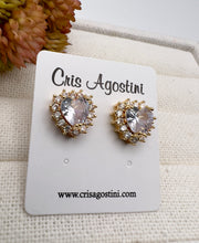 Load image into Gallery viewer, Heart crystal princess earrings