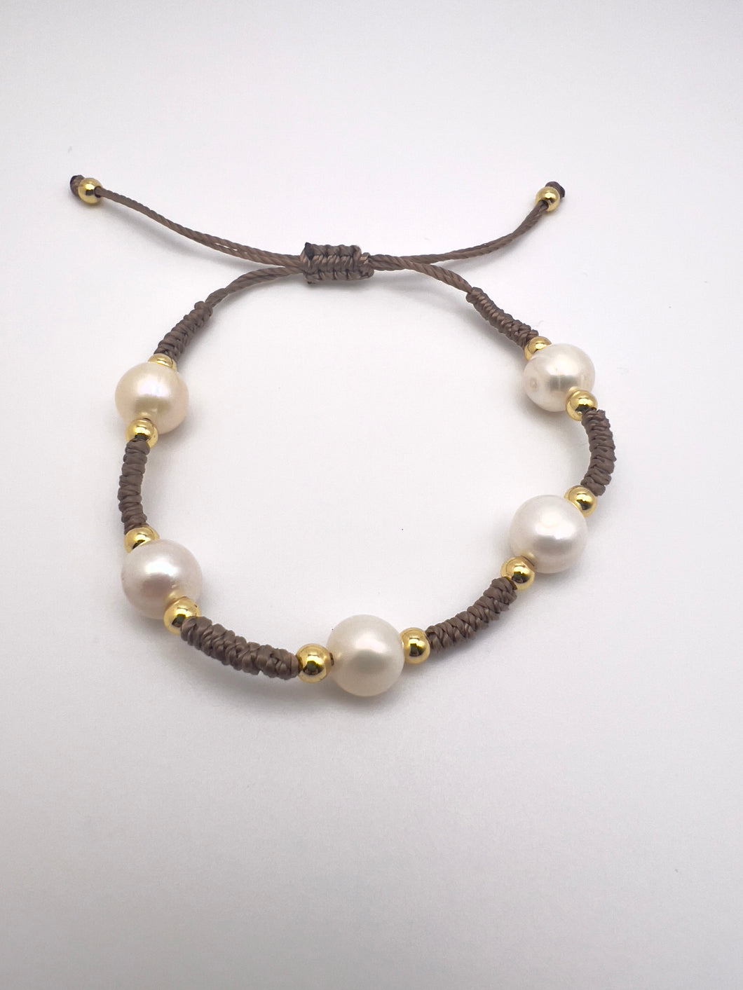 Handmade Braided Rope freshwater pearl Bracelet