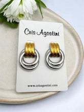 Load image into Gallery viewer, Gold and silver geometric earrings
