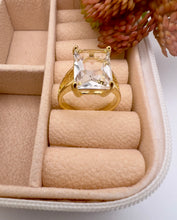 Load image into Gallery viewer, Square fine cut crystal Seductive Collection ring
