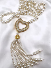 Load image into Gallery viewer, Long tassel shell pearl cz necklace

