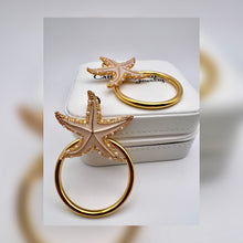 Load image into Gallery viewer, Gold plated exclusive Starfish hoop earrings
