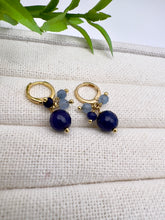 Load image into Gallery viewer, Jade sapphire small hoop earrings
