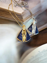Load image into Gallery viewer, Medium 1' double-sided Our Lady cz paved necklace
