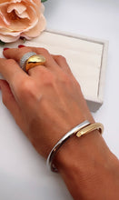 Load image into Gallery viewer, Silver and gold coating bangle bracelet
