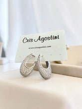 Load image into Gallery viewer, Pave hoops studded with crystals earrings
