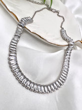 Load image into Gallery viewer, Choker baguette square cz  and chain  necklace
