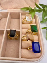 Load image into Gallery viewer, Square fine cut crystal Seductive Collection ring
