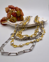 Load image into Gallery viewer, Four different layers link pearls chain necklace
