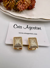 Load image into Gallery viewer, Micro cz pave square Valentina clip earrings
