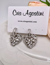 Load image into Gallery viewer, Baguette heart shape small hoop earrings
