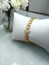Load image into Gallery viewer, Cz set on top hearts top Valentina Collection bracelet
