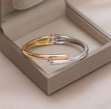 Load image into Gallery viewer, Silver and gold coating bangle bracelet
