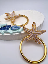 Load image into Gallery viewer, Gold plated exclusive Starfish hoop earrings
