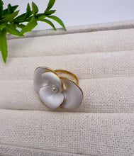 Load image into Gallery viewer, Enameled white orchid seductive ring
