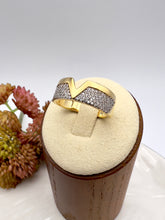 Load image into Gallery viewer, Life V selfsame studded gold plated ring
