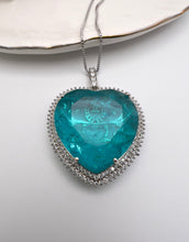 Load image into Gallery viewer, Titanic big heart fusion cz around necklace
