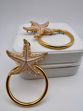 Load image into Gallery viewer, Gold plated exclusive Starfish hoop earrings
