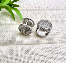 Load image into Gallery viewer, Round studded pave clip-on earrings
