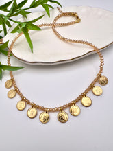 Load image into Gallery viewer, Dulce de leche crystal necklace with 10 commandments medals
