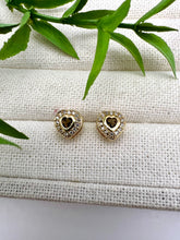 Load image into Gallery viewer, Fine small heart crystal princess earrings
