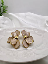 Load image into Gallery viewer, Unique enameled orchid earrings
