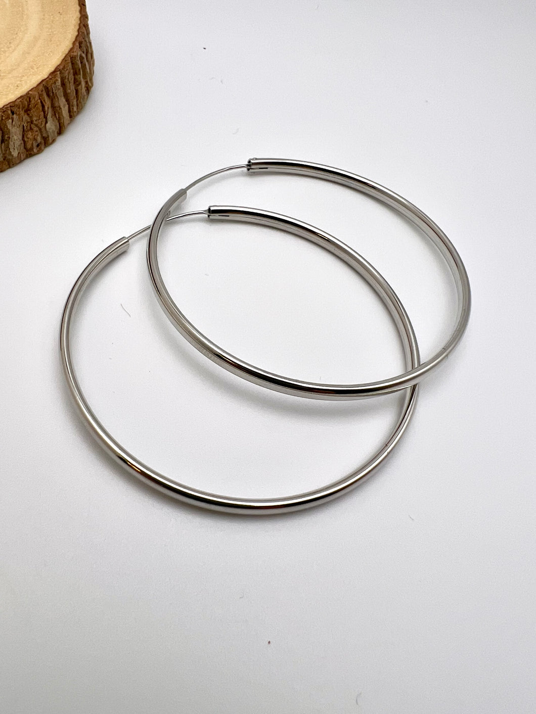 Classic 2.3' diameter hoop earrings