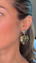 Load image into Gallery viewer, Two colors plain heart earrings
