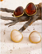 Load image into Gallery viewer, Organic light resin stone earrings
