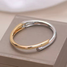 Load image into Gallery viewer, Silver and gold coating bangle bracelet
