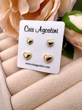 Load image into Gallery viewer, Two delicate mini heart stud earrings
