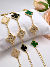 Load image into Gallery viewer, Flat and cz VC clover bracelet
