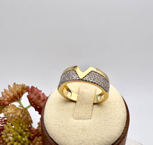 Load image into Gallery viewer, Life V selfsame studded gold plated ring
