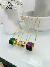Load image into Gallery viewer, Elegant dazzling pave crystal barrel pendant necklace
