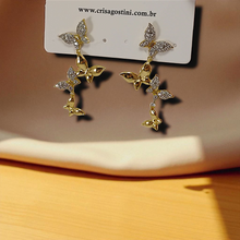 Load image into Gallery viewer, Butterfly dangle earrings
